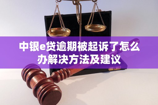 中银e贷逾期被起诉了怎么办解决方法及建议