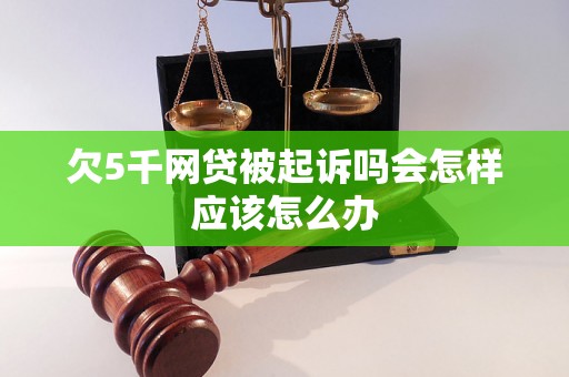 欠5千网贷被起诉吗会怎样应该怎么办