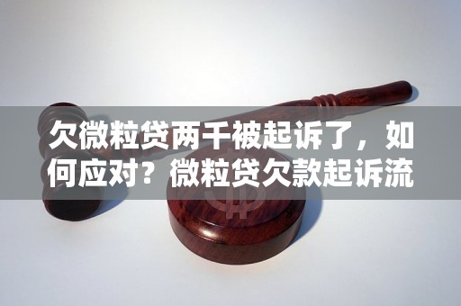 欠微粒贷两千被起诉了，如何应对？微粒贷欠款起诉流程解析