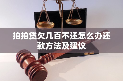 拍拍贷欠几百不还怎么办还款方法及建议