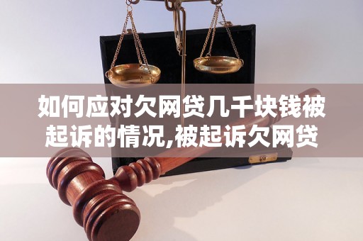 如何应对欠网贷几千块钱被起诉的情况,被起诉欠网贷几千块钱怎么办