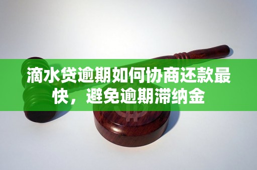 滴水贷逾期如何协商还款最快，避免逾期滞纳金