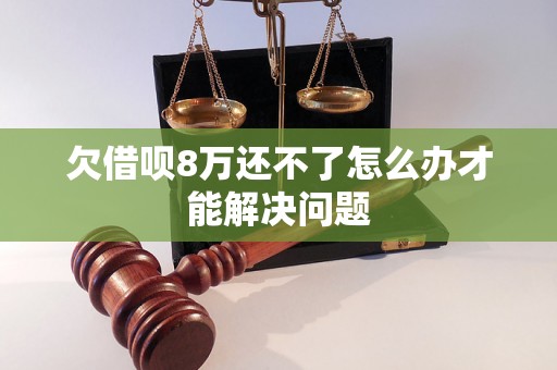 欠借呗8万还不了怎么办才能解决问题