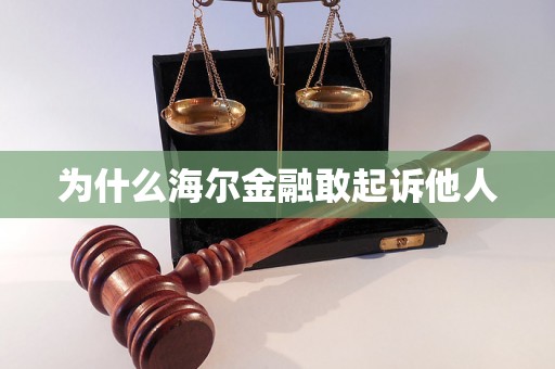 为什么海尔金融敢起诉他人