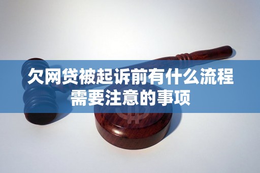 欠网贷被起诉前有什么流程需要注意的事项