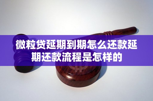 微粒贷延期到期怎么还款延期还款流程是怎样的