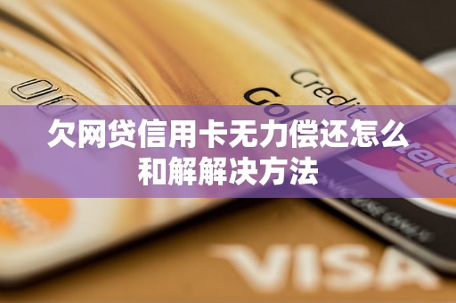 欠网贷信用卡无力偿还怎么和解解决方法