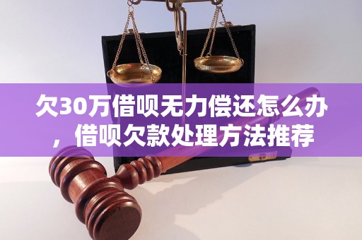 欠30万借呗无力偿还怎么办，借呗欠款处理方法推荐