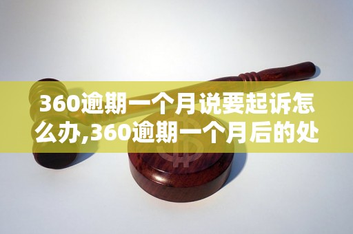 360逾期一个月说要起诉怎么办,360逾期一个月后的处理方法