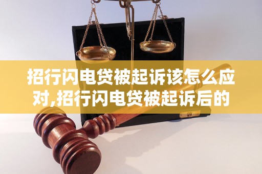 招行闪电贷被起诉该怎么应对,招行闪电贷被起诉后的解决方法