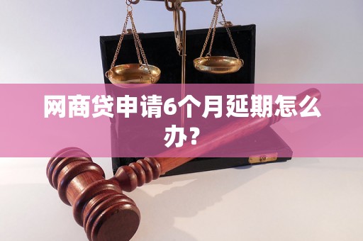 网商贷申请6个月延期怎么办？