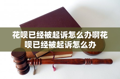 花呗已经被起诉怎么办啊花呗已经被起诉怎么办