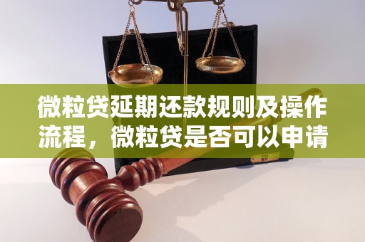 微粒贷延期还款规则及操作流程，微粒贷是否可以申请延期还款