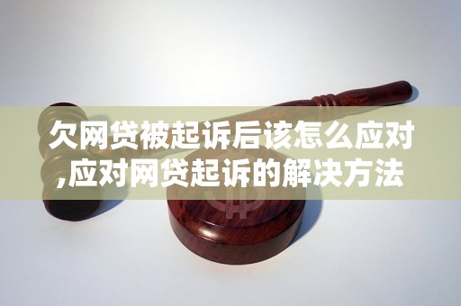 欠网贷被起诉后该怎么应对,应对网贷起诉的解决方法