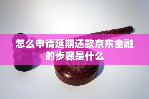 怎么申请延期还款京东金融的步骤是什么