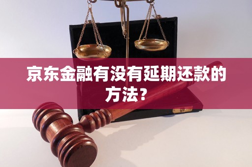 京东金融有没有延期还款的方法？