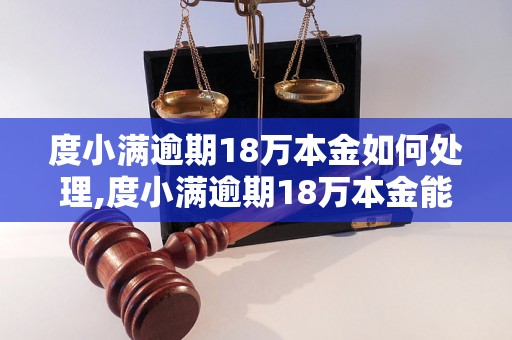 度小满逾期18万本金如何处理,度小满逾期18万本金能不能追回