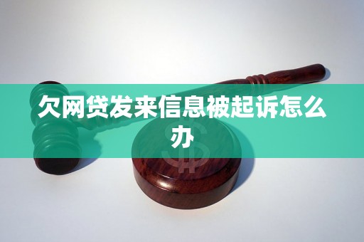 欠网贷发来信息被起诉怎么办