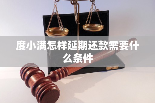 度小满怎样延期还款需要什么条件