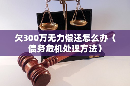 欠300万无力偿还怎么办（债务危机处理方法）