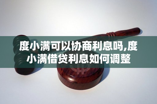 度小满可以协商利息吗,度小满借贷利息如何调整