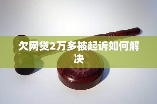 欠网贷2万多被起诉如何解决