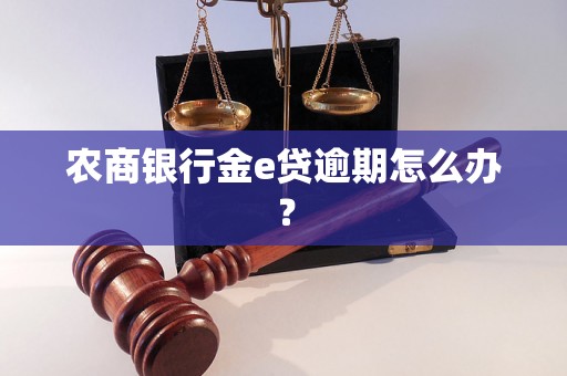 农商银行金e贷逾期怎么办？