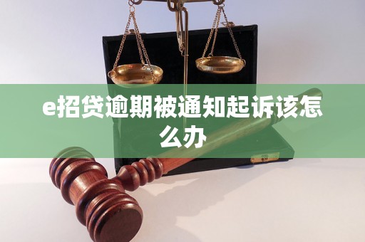 e招贷逾期被通知起诉该怎么办