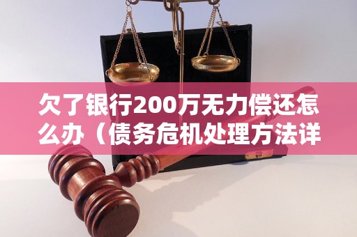 欠了银行200万无力偿还怎么办（债务危机处理方法详解）