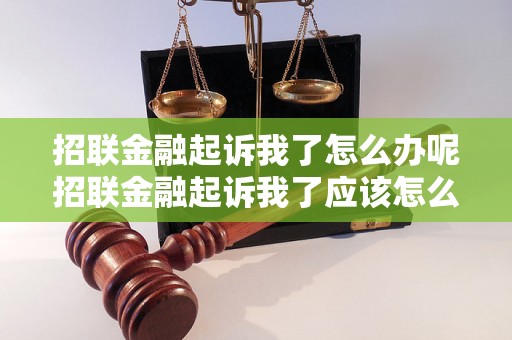 招联金融起诉我了怎么办呢招联金融起诉我了应该怎么应对