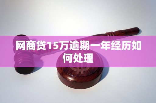 网商贷15万逾期一年经历如何处理