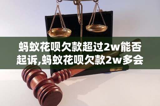 蚂蚁花呗欠款超过2w能否起诉,蚂蚁花呗欠款2w多会有什么后果