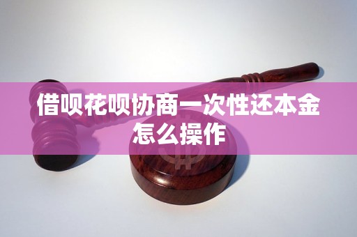 借呗花呗协商一次性还本金怎么操作