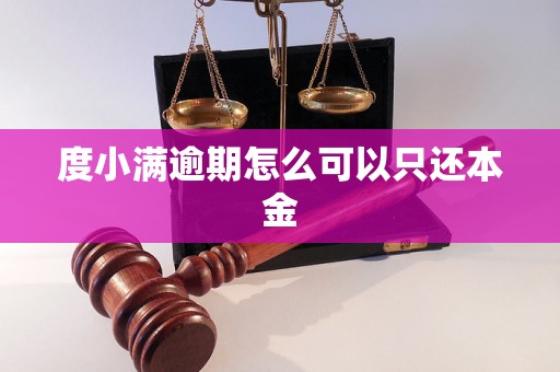 度小满逾期怎么可以只还本金