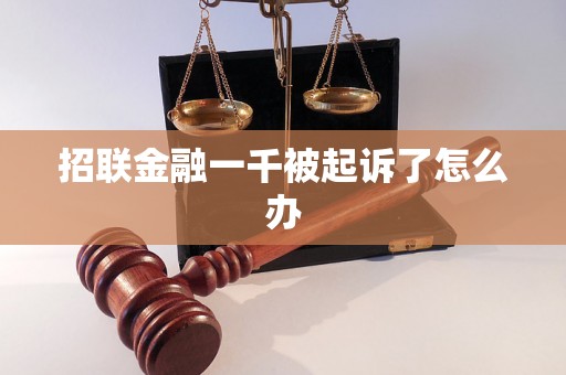 招联金融一千被起诉了怎么办