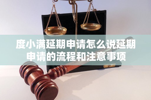 度小满延期申请怎么说延期申请的流程和注意事项