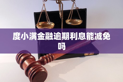 度小满金融逾期利息能减免吗