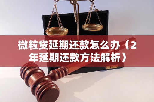 微粒贷延期还款怎么办（2年延期还款方法解析）