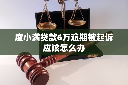 度小满贷款6万逾期被起诉应该怎么办