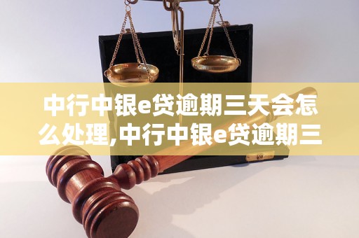 中行中银e贷逾期三天会怎么处理,中行中银e贷逾期三天后的后果