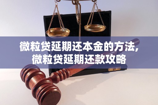 微粒贷延期还本金的方法,微粒贷延期还款攻略