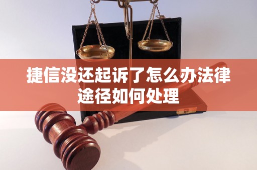 捷信没还起诉了怎么办法律途径如何处理