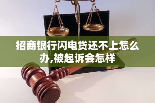 招商银行闪电贷还不上怎么办,被起诉会怎样