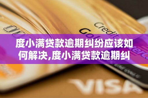 度小满贷款逾期纠纷应该如何解决,度小满贷款逾期纠纷案例分析