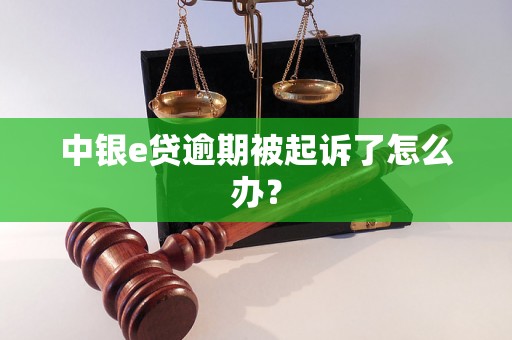 中银e贷逾期被起诉了怎么办？