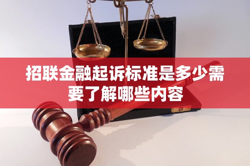 招联金融起诉标准是多少需要了解哪些内容