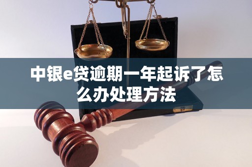 中银e贷逾期一年起诉了怎么办处理方法