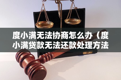 度小满无法协商怎么办（度小满贷款无法还款处理方法）