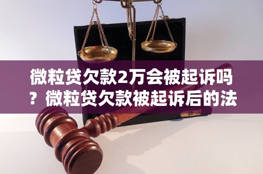 微粒贷欠款2万会被起诉吗？微粒贷欠款被起诉后的法律后果是什么？