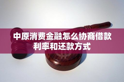 中原消费金融怎么协商借款利率和还款方式